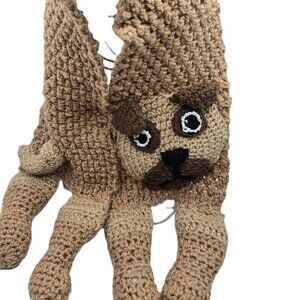Pug Breed Puppy Dog Shades of Brown Scarf Crochet Handmade byBren